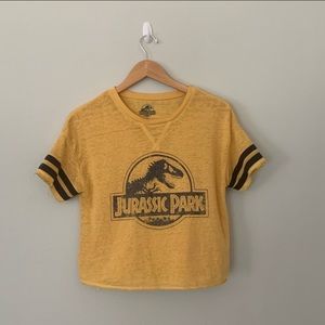 target yellow basic jurassic park crop top